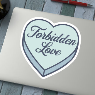 Sticker Cœur de bonbon livresque - Amour interdit