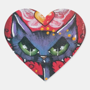 STICKER coeur de chat