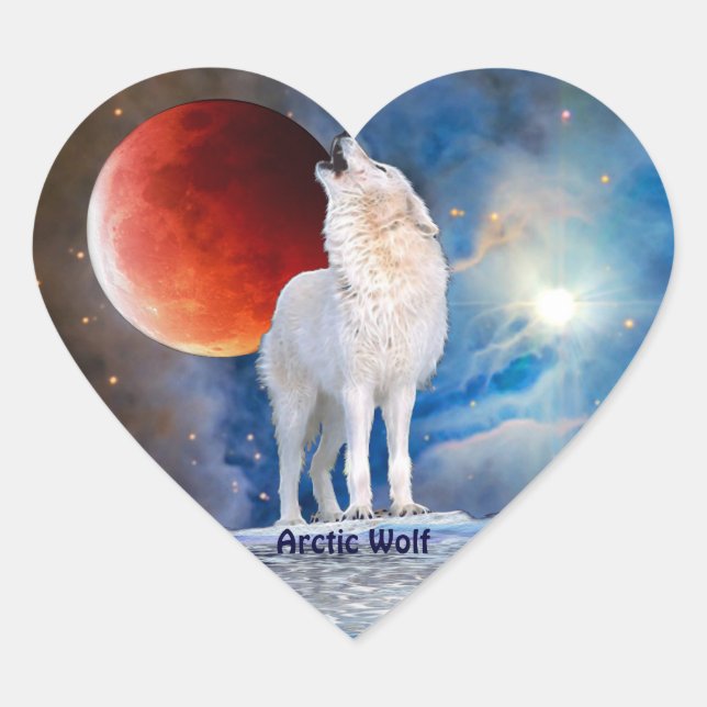 Sticker Coeur de Lune pour Wolf Arctique et Red Ec (Devant)