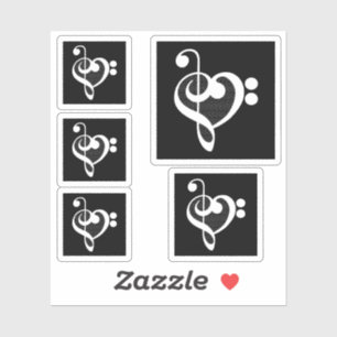 Sticker Coeur de musique - I Love Music