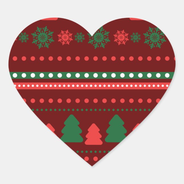 Sticker Coeur de Noël (Devant)