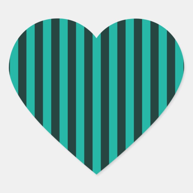 Sticker Cœur Décor Turquoise Vertical Stripes (Devant)