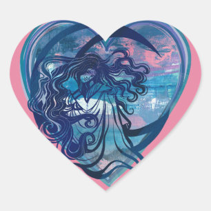 Sticker Cœur Déesse LuneEnfant