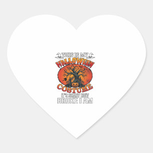 Sticker Cœur Déguisement Halloween Citrouille Cassée Arbre Épou