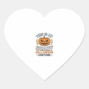 Sticker Cœur Déguisement Halloween Épouvantable Citrouille Vect