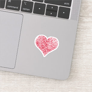 Sticker Coeur d'empreinte digitale