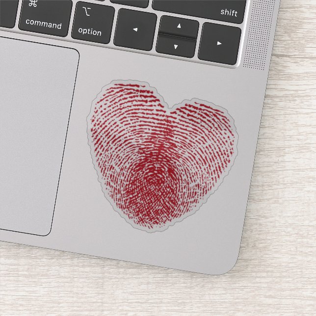 Sticker Coeur d'empreintes digitales (Détail)