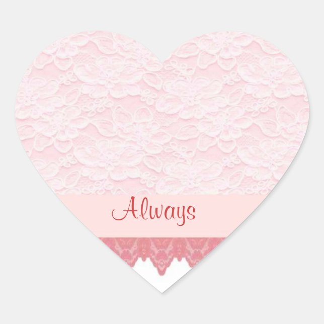 Sticker Cœur Dentelle 2 coeurs en forme de coeur (Devant)