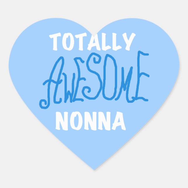 Sticker Cœur Des T-shirts et cadeaux Nonna Blue totalement géni (Devant)