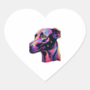 Sticker Cœur Design de néon Greyhound