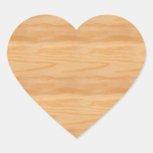 Sticker Cœur Design élégant Nature Blanc Bois Modèle tendance