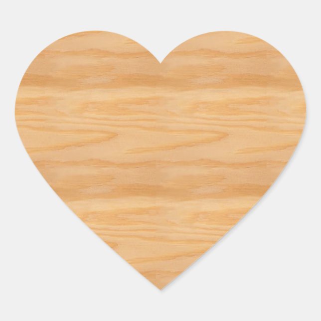 Sticker Cœur Design élégant Nature Blanc Bois Modèle tendance (Devant)