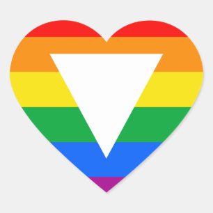 Sticker Cœur Design triangle gay pride