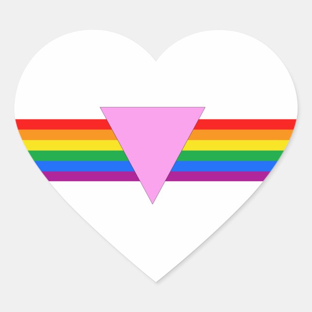 Sticker Cœur Design triangle gay pride (Devant)
