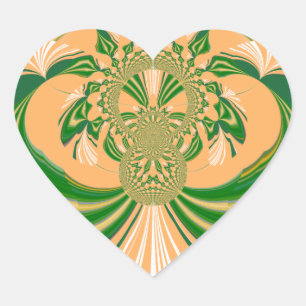 Sticker Cœur Design vert jaune.
