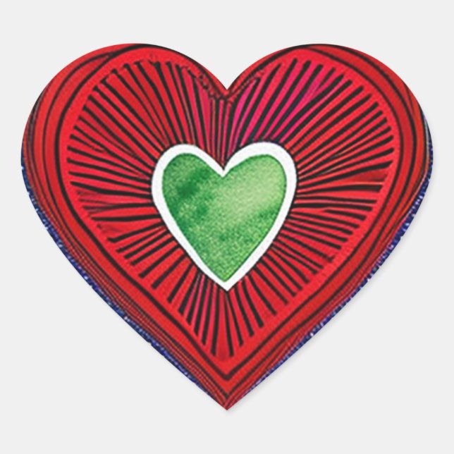 Sticker Cœur Dessin de coeur moderne Saint Valentin (Devant)