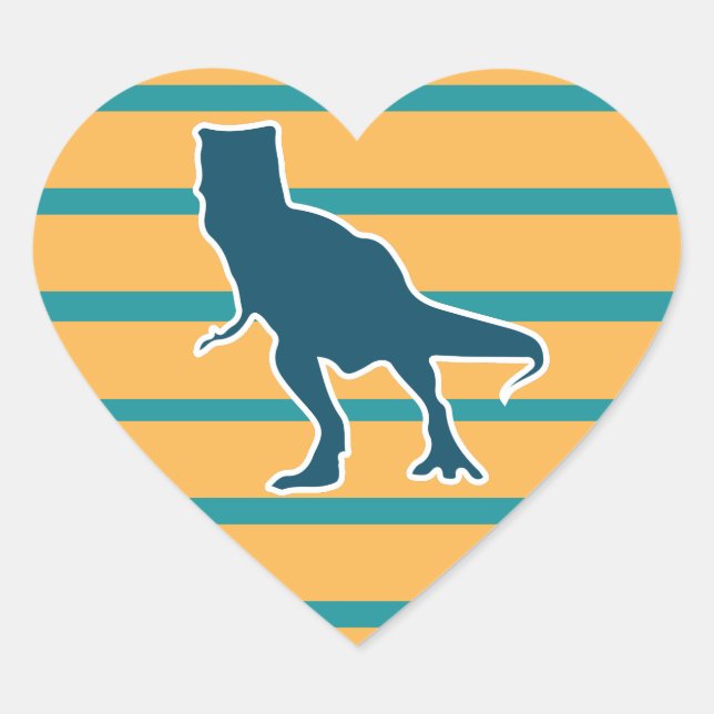 Sticker Cœur Dessin de dinosaure jurassique T-rex (Devant)