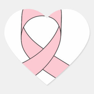 Sticker Cœur Dessin de ruban rose
