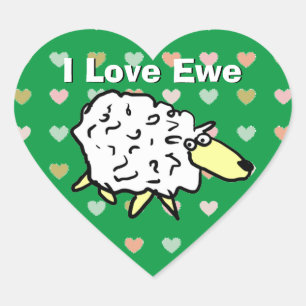 Sticker Cœur Dessin sur la conception des moutons