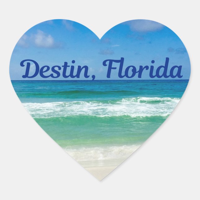 Sticker Cœur Destin Florida Beach Photographie (Devant)