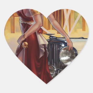 Sticker Cœur Detroit, Michigan   Ville automobile