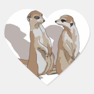 Sticker Cœur deux mâles de terre avec des ombres