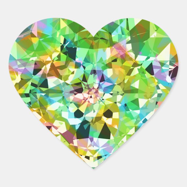 Sticker Cœur Diamants colorés Parties scintillant 2 (Devant)