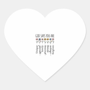 Sticker Cœur Dieu dit que vous êtes floral conception vectoriel