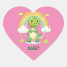 Dino Arc-En-Ciel Coloré Avec Nom Enfants