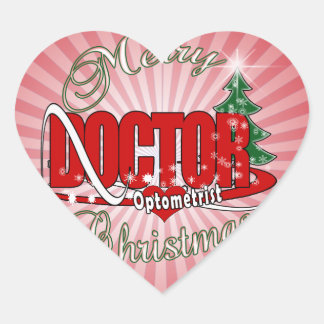STICKER CŒUR DOCTEUR JOYEUX NOËL D'OPTOMÉTRISTE