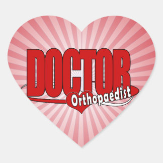 STICKER CŒUR DOCTEUR ROUGE DE LOGO D'ORTHOPÉDISTE GRAND