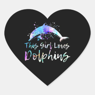Sticker Cœur don amant dauphin cette fille aime les dauphins