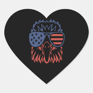 Sticker Cœur Don de l'aigle amoureux| Indépendance de l'aigle a