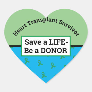 Sticker Cœur Don d'organe de transplantation personnalisable