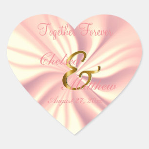 Sticker Cœur Donc Rosey Satin pour votre Mariage Personnalise