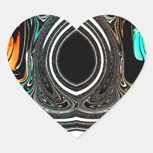 Sticker Cœur Doodle ethnique africain Zebra texturé Art Imprime (Devant)