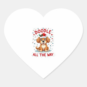 Sticker Cœur Doodle tout au long de la voie Funny Goldendoodle
