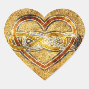 Sticker Cœur Double coeur d'infini de symbole bicolore