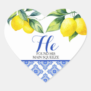 Sticker Cœur Douche citron