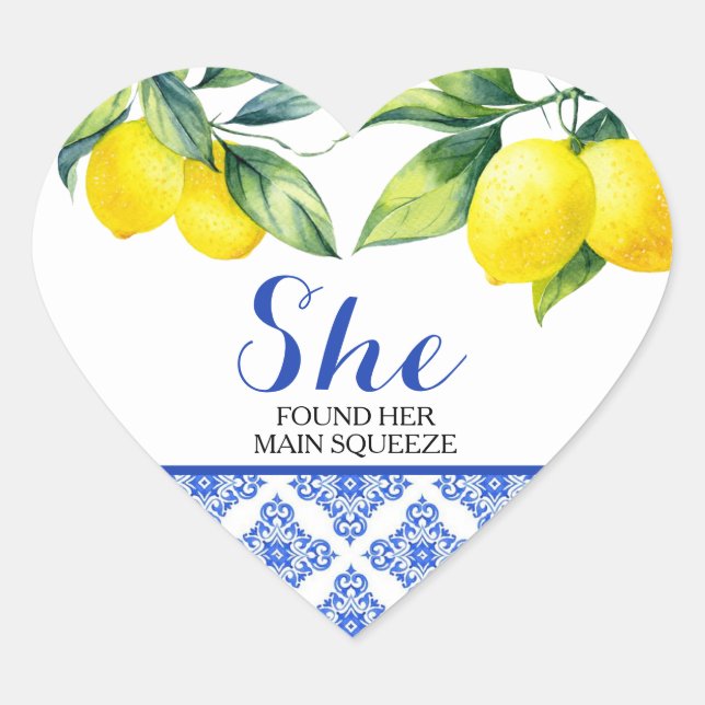 Sticker Cœur Douche citron (Devant)