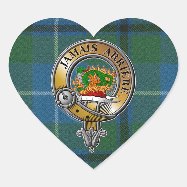 Sticker Cœur Douglas Tartan & Badge (Devant)