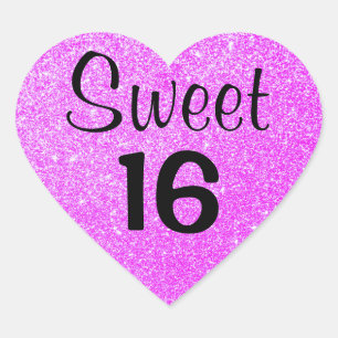 Sticker Cœur Doux 16 Seize Éperviers à Parties scintillant noir