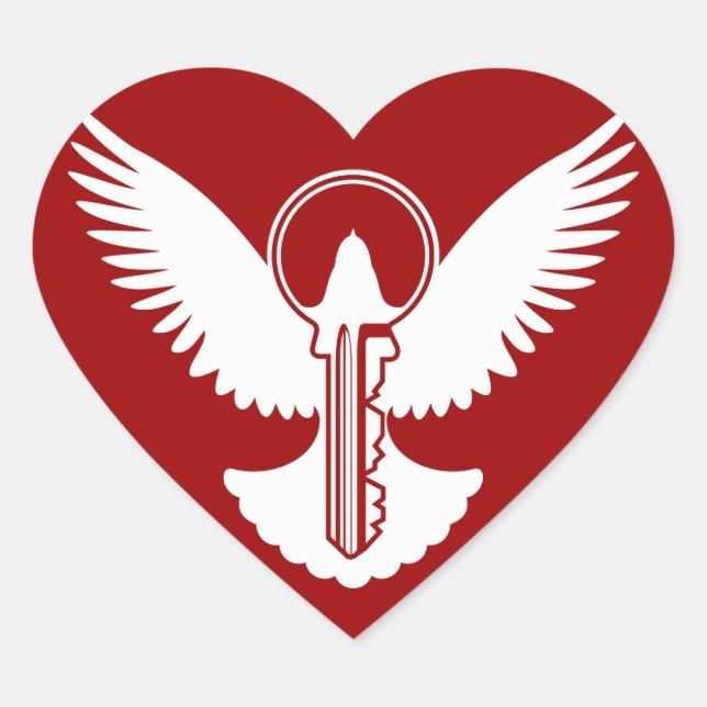 Sticker Cœur Dove avec clé (Devant)
