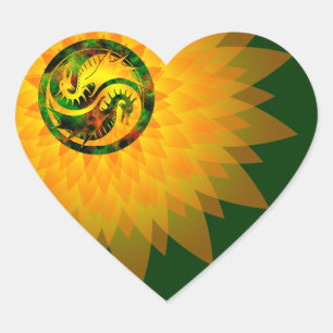 Sticker Cœur Dragon Yin Yang