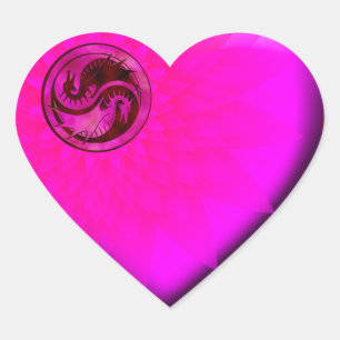 Sticker Cœur Dragon Yin Yang