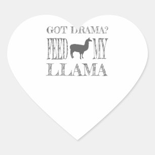 Sticker Cœur Drama Llama a reçu un Feed Drama My Llama