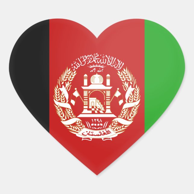 Sticker Cœur Drapeau Afghanistan (Devant)