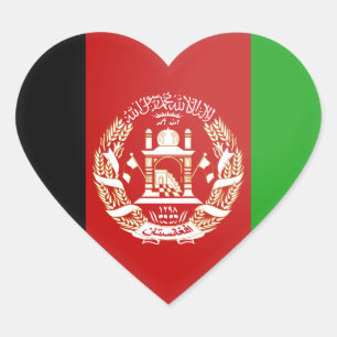Sticker Cœur Drapeau Afghanistan
