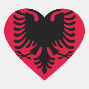Sticker Cœur Drapeau albanais