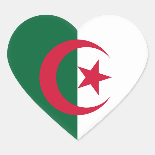 Sticker Cœur Drapeau algérien (Devant)